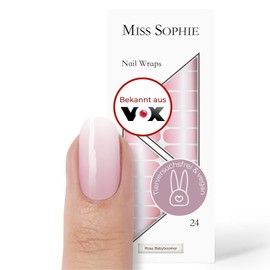 Original Miss Sophie Nail Foils I 24 Ultra Thin Nail Polish Strips with Colour Gradient Rose Baby Boomer I For Fingers & Toenails I Sticks to Natural as well as Painted, Acrylic, Gel & Shellac Nails