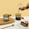 Denovin Glass Measuring Cup, 4oz Espresso Shot Glass with Wood