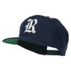 e4Hats.com Old English R Embroidered Flat Bill Cap - Navy