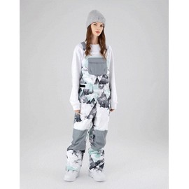 SEARIPE Women and Mens Snow Bibs Adjustable Overalls Pants Wear-resistant Bib Hiking Climbing Insulated Ski Pants(LvSF,S)