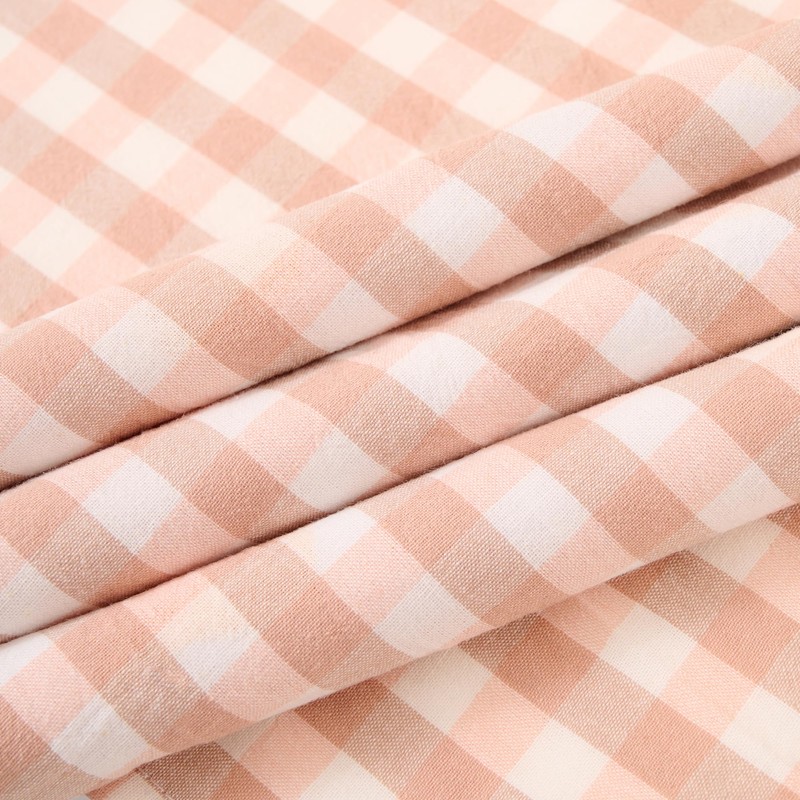 Cobedzy Plaid Gingham Ruffle Table Runner, Pink 13" x 72"