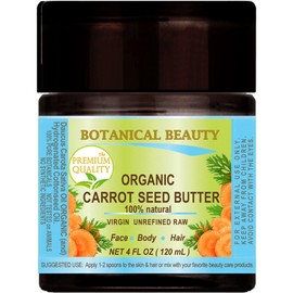 ORGANIC CARROT SEED OIL – BUTTER RAW. 100% Natural/VIRGIN/UNREFINED. 4 Fl oz - 120 ml. For Skin, Hair, Lip and Nail Care.