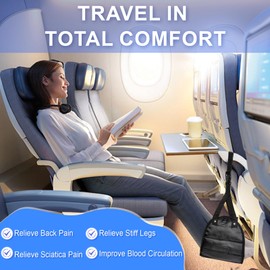 Qryuvfek Airplane Travel Foot Hammock, Perfect Airplane Footrest to Relax Feet, with an Adjustable Length, Foot Hammock Essential for Relaxing During Work or Travel