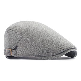 Dalababa Mens Herringbone Tweed Flat Cap, Adjustable Classic Vintage Irish Beret Hat, Fashion Casual Newsboy Cap Unisex, Baseball Golf Cabbie Driving Hunting Hat, 55-60 CM Dark Grey