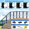 BLIKA 4 Pack Extension Connectors with Screws, Black Flat Handrail