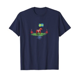 Sweden Flag Swedish Dala Horse T-Shirt