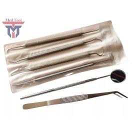 MD 6pcs Professional Basic Dental Set Kit Stainless Steel Instruments