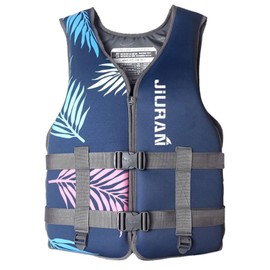 huraty Unisex Neoprene Boating Vest, Adjustable Buoyancy Swimming Aid Vest, Youth Flotation Safety Vest for Outdoor Water Sports, Black, M