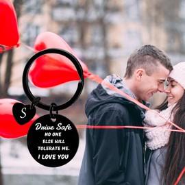 Drive Safe Keychain Valentines Day Gifts for Boyfriend Husband Drive Safe Keychain No One Else Will Tolerate Me Keychain (S)