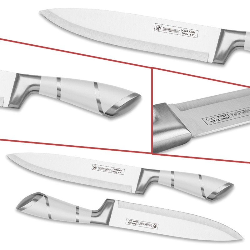 Kitchen Knife Set, 9-Piece White Kitchen Knife Set with Acrylic