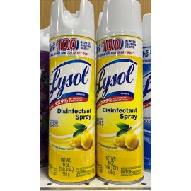 2- Lysol Disinfectant Spray, Lemon Breeze - 19oz