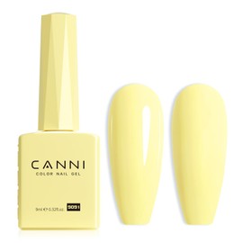CANNI Yellow Gel Nail Polish, 1Pcs Light Yellow Gel Polish Bright Pastel Color High Gloss Soak Off U V Nail Manicure Salon DIY