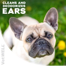 VetWELL Ear Cleaner for Dogs and Cats - Otic Rinse for Infections and Controlling Ear Infections and Odor in Pets - 8 oz (Cucumber Melon)