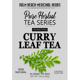 Curry Leaf Tea - Pure Herbal Tea Series by Palm Beach Herbal Tea Company (30 Tea Bags) 100% Natural
