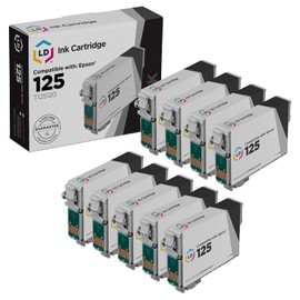 LD Products Remanufactured Epson 125 Ink cartridges T125 use for Stylus NX125 NX127 NX130 NX230 NX420 NX530 NX625, Workforce 320 323 325 520 (9-Pack)