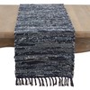 Navy Blue Denim Chindi Table Runner - 13"x72" Oblong