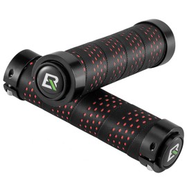 ROCKBROS Bicycle Grip, Handle Grip, Anti-Slip, Bar Tape-like, Aluminum Locking Ring, 0.9 inch (22.2 mm), Lightweight, Durable, Double Lock Included, For Mountain Bikes