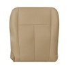 Zieichy Driver Side Bottom Replacement Leather Seat Cover Tan Compatible