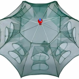 Fishing Bait Trap Crab Net Crawdad Shrimp Cast Dip Cage Fish Minnow Foldable - Entrance: 16-Holes