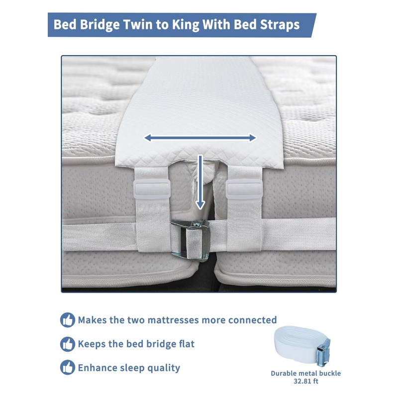 Safetect 10" Bed Bridge Gap Fillersplit, King Gap Filler for