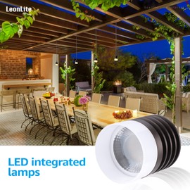 LEONLITE Low Voltage Pendant Lights, 12V Hanging Tree Lights, UL Listed, LED Outdoor Hanging Landscape Light for Gazebo, Pergola, Garden, Aluminum, IP65, Oil Rubbed Bronze, 2700K Soft White, Pack of 4