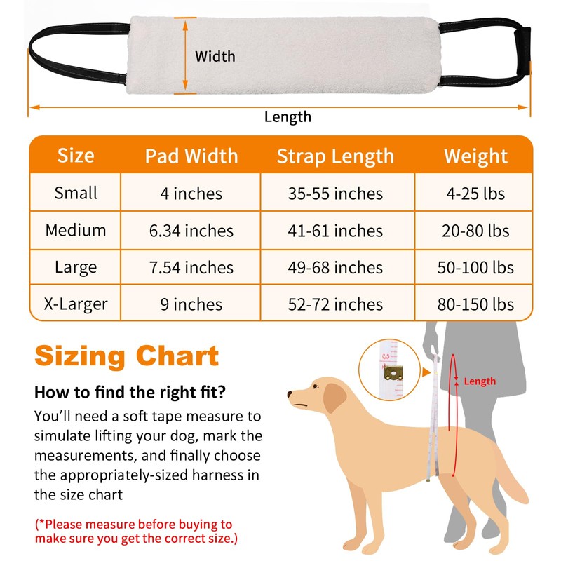 LOOBANI Portable Dog Sling for Back Legs, Hip Support Harness
