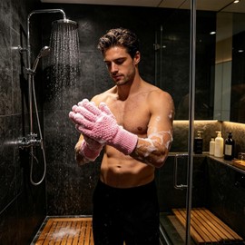 Guantes de ducha exfoliantes 3D – Limpieza profunda y piel suave
