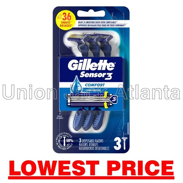 Gillette Sensor 3 Comfort (3 disposable razors) - LOWEST PRICE