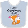 inktastic I Stole Grandma's Heart- Cute Valentine Fox Baby Bib