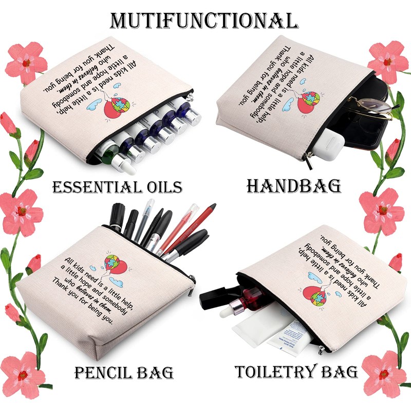 WCGXKO Autism Awareness Gift Thank You Gift Makeup Bag for