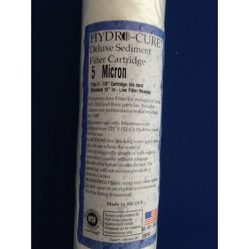 HYDRO CURE DELUXE 5 MICRON 10"x2.5" SEDIMENT FILTER - CASE