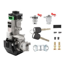 Dasbecan Ignition Switch Lock Cylinder Assembly with Door Lock Cylinders Compatible with Honda Accord CRV FIT Odyssey Civic 2006-2011 Replace# 06350-SAA-G30 35100-SDA-A71 (with Chip ID46 Keys)