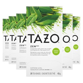 Tazo Zen Green Tea Bags, 20 Count (Pack of 6) - Focus and Energize