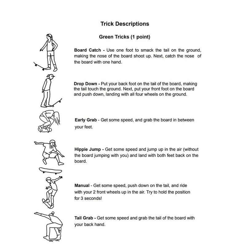 Jortner's Trick Dice for Skateboarders | Beginner Version
