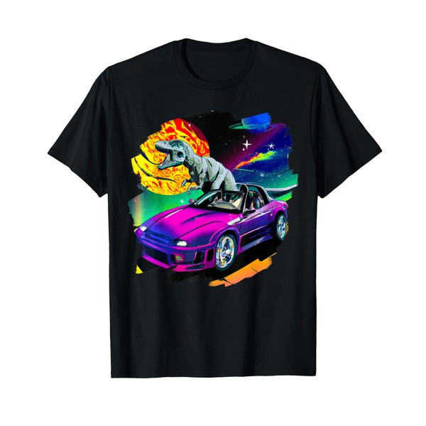 T Rex Dinosaur Driving Sports Car In Space Tyrannosaurus Rex