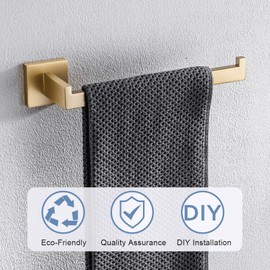 TURS Brushed Gold Hand Towel Bar Bathroom Small Towel Bar Towel Holder Stainless Steel Towel Ring