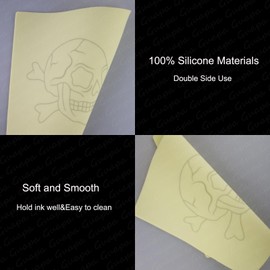 MARLLOGIVA 3pcs Premium 2.5mm Silicone Skull Tattoo Practice Skins with Design Practice Fake Tattoo Skin for Realistic Mastery (3pcs Skull Design)