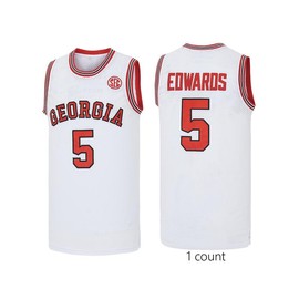 Men's Anthony Edwards #5 Georgia College #5 Basketball Jersey Embroidery Stitched White - Color: White, Size: S