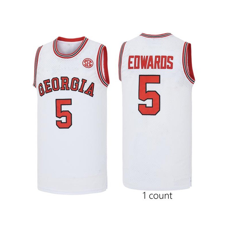 Men's Anthony Edwards #5 Georgia College #5 Basketball Jersey Embroidery