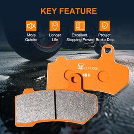 Lefossi Carbon Fiber Motorcycle Brake Pads Front Rear For Harley Davidson Dyna FXDWG FXDWGi Wide Glide 2000-2007 FXDBi Street Bob 2006-2007 FA400F FA400R