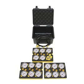XZT 17N Hydraulic Pressure Analog Gauge Kit,Pressure gauges Set,Test Hose, with NPT Base Entry