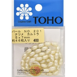 TOHO No.201 Jujube Pearl, Approx. 0.2 x 0.3 inches (5 x 7 mm), Approx. 46 Pieces