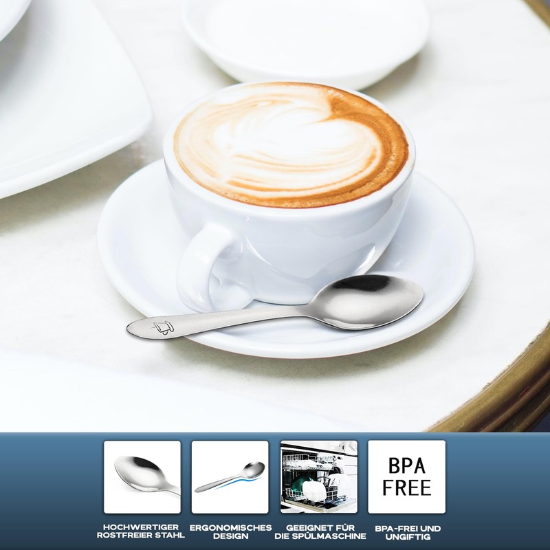 Small Coffee Spoon, Stainless Steel, 48 Pieces, 10 cm, Suitable
