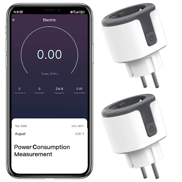 WLAN Smart Steckdose, Smart Home WiFi Steckdose mit Sprachsteuerung Kompatibel