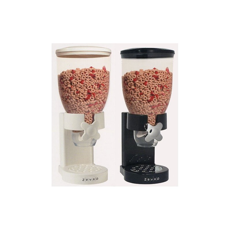 Zevro Single Dry Food Dispenser, White