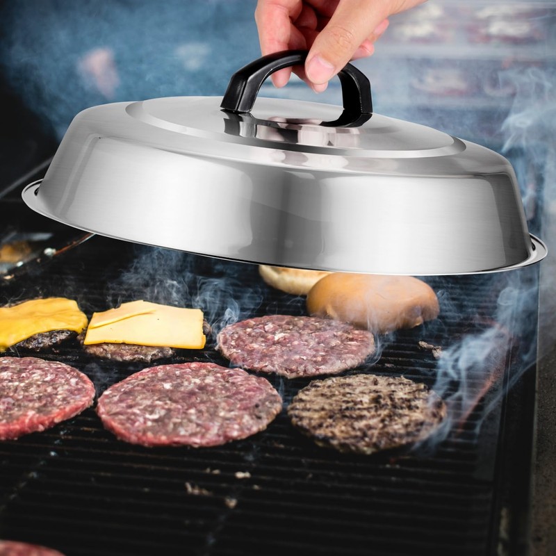 2 Pack Stainless Steel Basting Cover, 12.2 Inch Grill Dome
