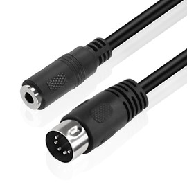 MEIRIYFA 5-Pin DIN MIDI to 3.5 mm TRS Audio Cable, 3.5 mm (1/8 Inch) TRS Stereo Socket to 5-Pin Din Male Professional Audio Cable Adapter for Amplifier, HI-FI Sound Systems