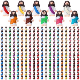 Bememo 300 Pcs Little Jesus Figures Bulk Original Design Mini Pocket Jesus Toys Rubber Figurine to Hide and Seek Religious Party Favors Sunday School Craft Baptism Gifts(Colorful)