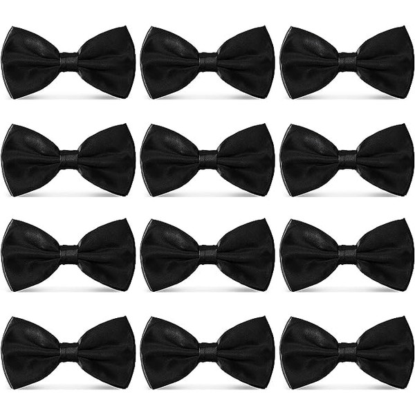 Stibest 12pcs Men's Pre-tied Adjustable Formal Premium Bow Tie Tuxedo