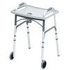 Loyoda Foldable Walker with Tray，Lightweight Folding Walker with 5" Wheels